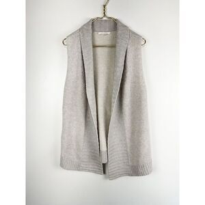 Duffy Cardigan Womens Cream Sz Small  Cashmere Vest Open Front Draped Sleeveless